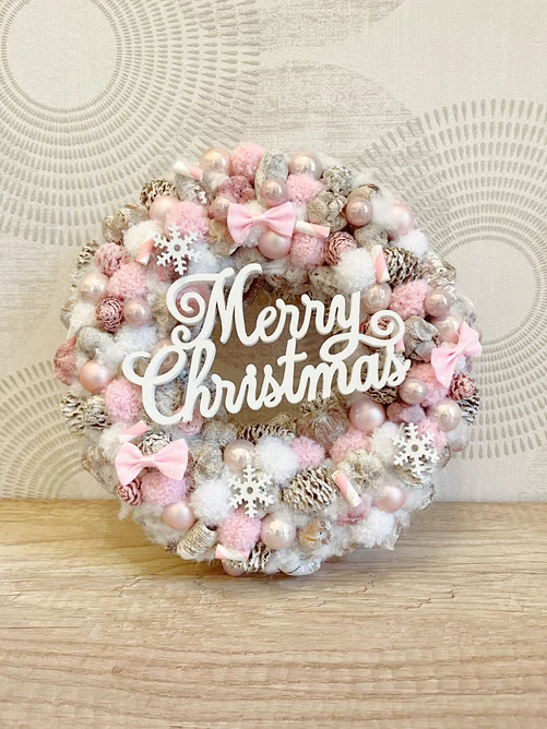 Merry Christmas kopogtató, rózsaszínű Merry Christmas kopogtató, rózsaszínű