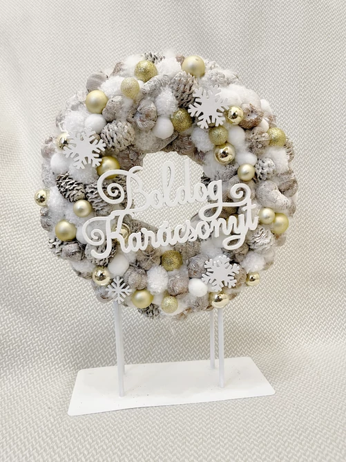 Boldog karácsonyt kopogtató, arany színű, 24 cm Boldog karácsonyt kopogtató, arany színű, 24 cm