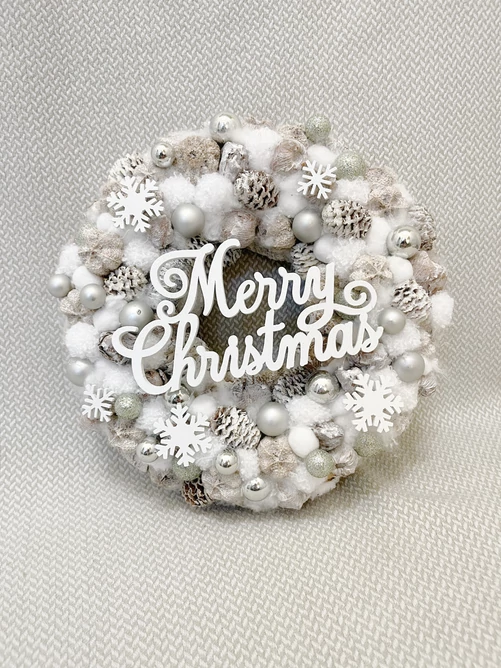 Merry christmas kopogtató, ezüst színű Merry christmas kopogtató, ezüst színű