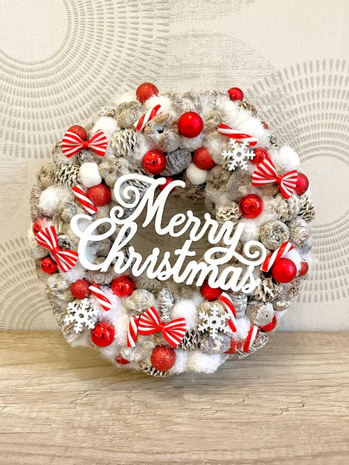 Merry Christmas kopogtató, piros színű Merry Christmas kopogtató, piros színű