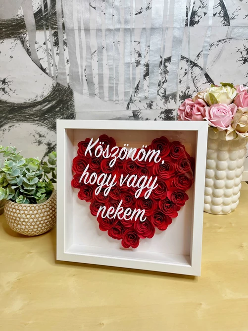 Köszönöm, hogy vagy nekem, örök rózsabox rózsaszín  