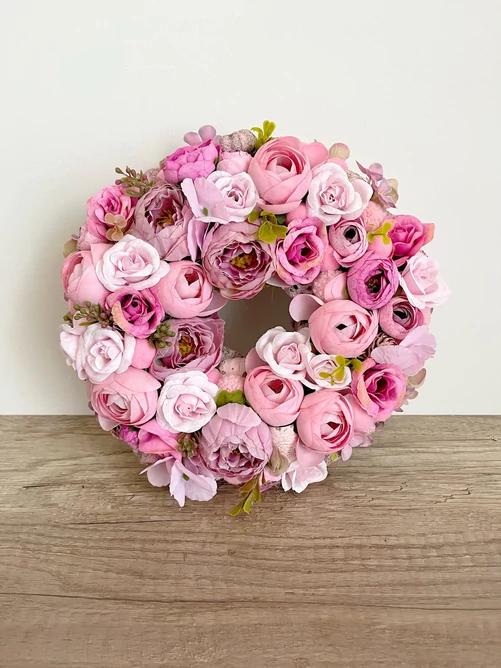 Tavaszi álom - virágos kopogtató, 25 cm