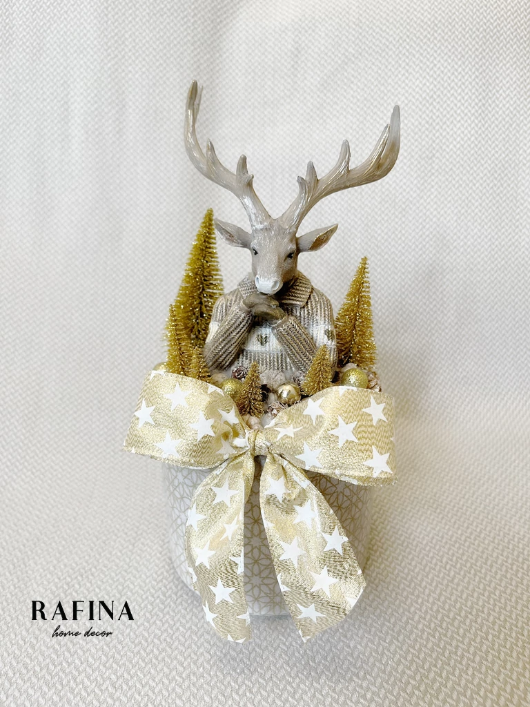 Adventi asztaldísz szarvassal, 27 cm 