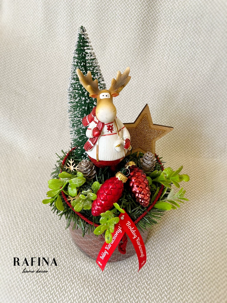 Rénszarvasos adventi asztaldísz, 30 cm 