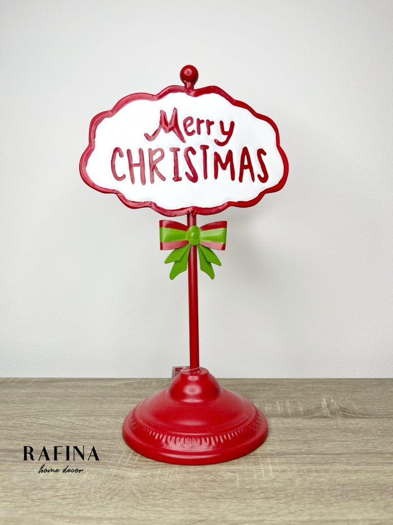 Tábla "Merry Christmas" felirattal 39 cm